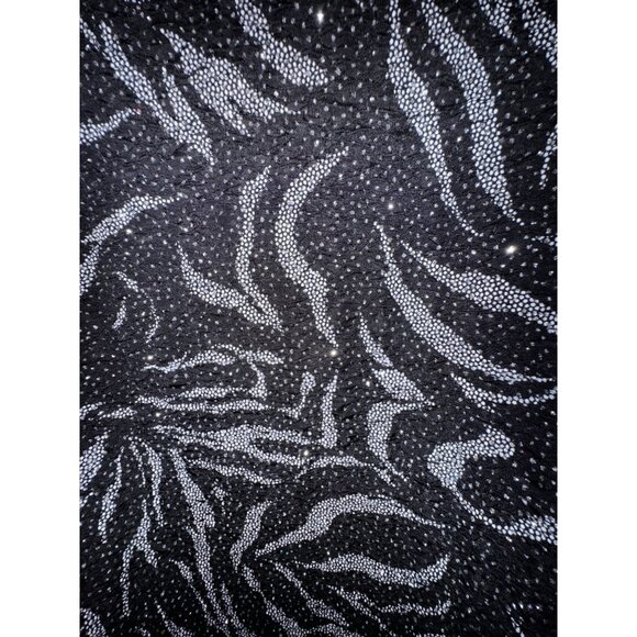 Alex Evenings Plus Size 2X Sleeveless Top Black & Silver Zebra Print Formal Glam - Picture 4 of 7